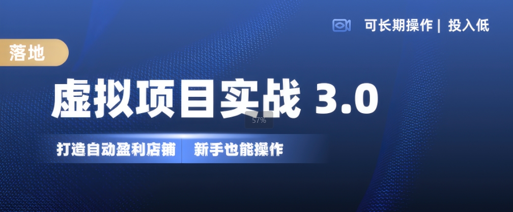 虚拟项目实战3.0，打造自动盈利店铺，可长期操作投入低，新手也能操作-大东资源库
