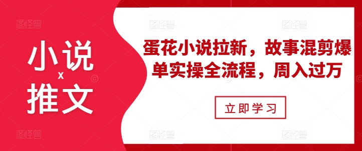 小说推文之蛋花小说拉新，故事混剪爆单实操全流程，周入过万-大东资源库