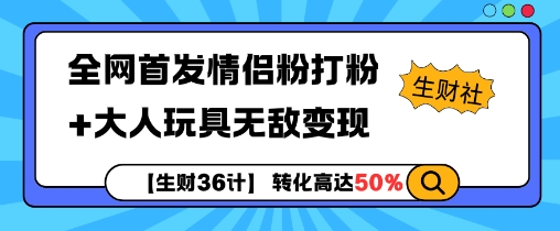 【生财36计】全网首发情侣粉打粉+大人玩具无敌变现-大东资源库