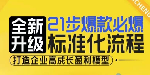 21步爆款必爆标准化流程，全新升级，打造企业高成长盈利模型-大东资源库