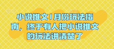 小说推文1月份玩法指南，终于有人把小说推文的玩法讲清楚了!-大东资源库