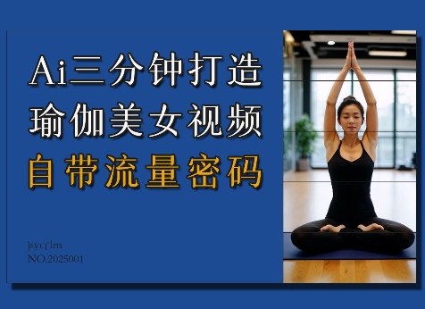Ai3分钟打造瑜伽美女视频，自带流量密码-大东资源库