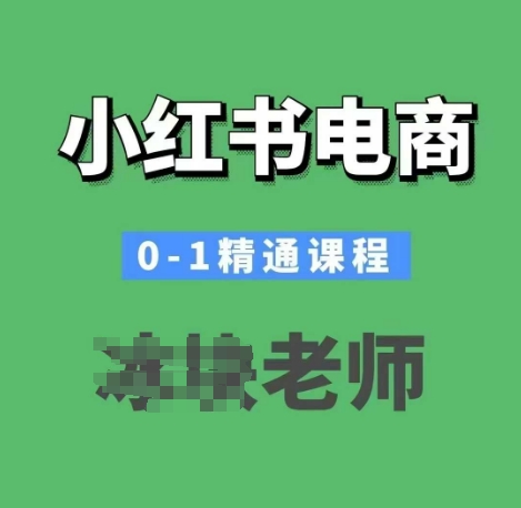小红书电商0-1精通课程，小红书开店必学课程-大东资源库