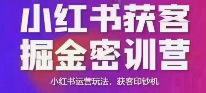 小红书获客掘金线下课，录音+ppt照片，小红书运营玩法，获客印钞机-大东资源库