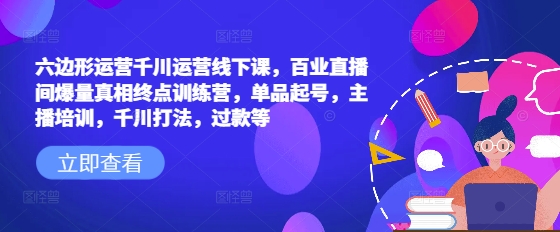 六边形运营千川运营线下课，百业直播间爆量真相终点训练营，单品起号，主播培训，千川打法，过款等-大东资源库