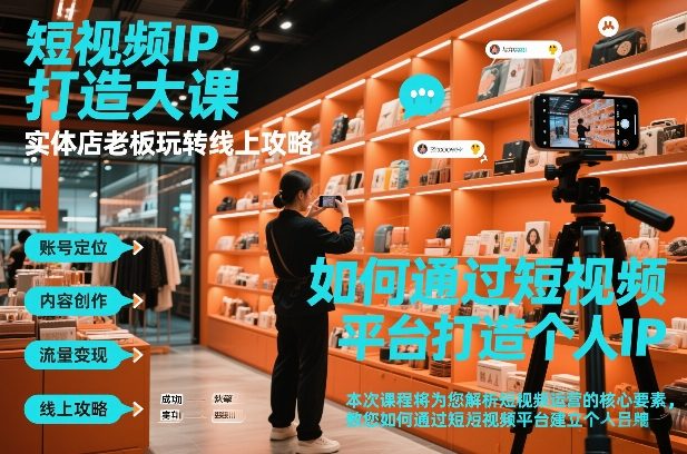 短视频ip打造大课，实体店老板玩转线上攻略-大东资源库