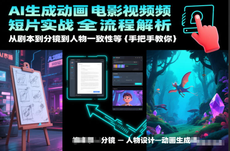 AI生成动画电影视频短片实战全流程解析，从剧本到分镜到人物一致性等手把手教你-大东资源库
