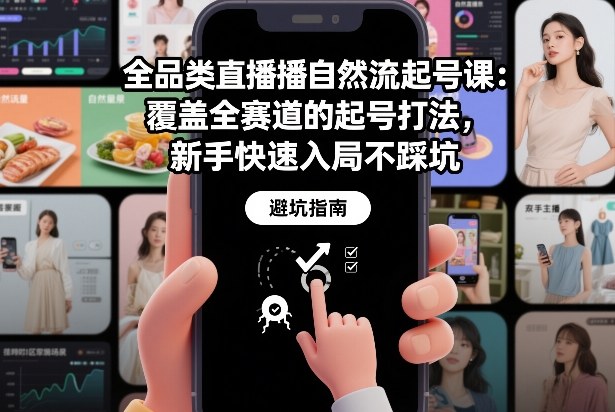 全品类直播自然流起号课：覆盖全赛道的起号打法，新手快速入局不踩坑-大东资源库
