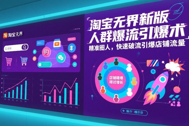 淘宝无界新版人群爆流引爆术，精准圈人，快速破流引爆店铺流量-大东资源库