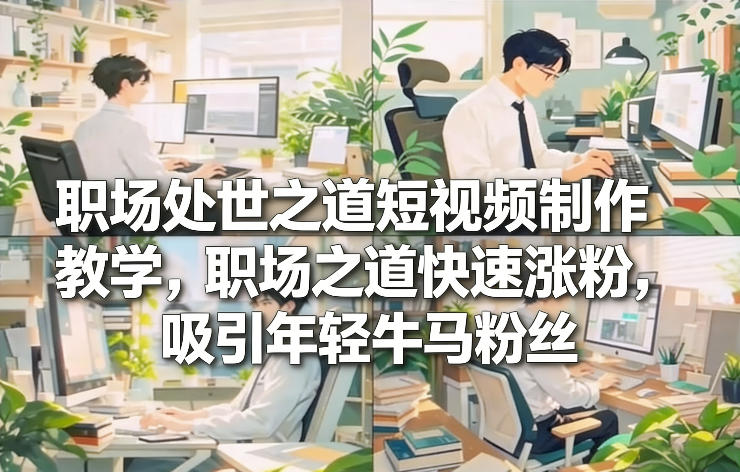 职场处世之道短视频制作教学，职场之道快速涨粉，吸引年轻牛马粉丝-大东资源库