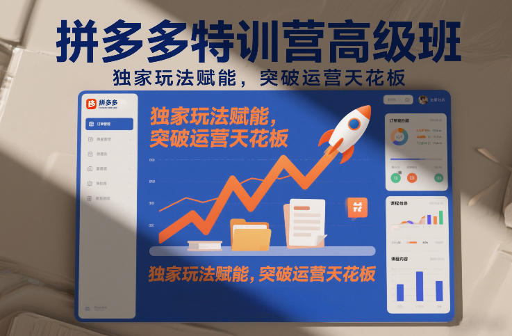 拼多多特训营高阶班，独家玩法赋能，突破运营天花板（更新26年1月）-大东资源库