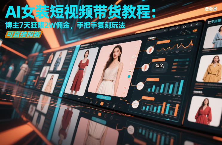 AI女装短视频带货教程：博主7天狂賺2W佣金，手把手复刻玩法，可直接照搬-大东资源库
