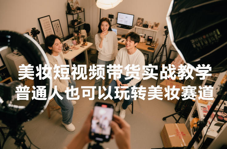 美妆短视频带货实战教学，普通人也可以玩转美妆赛道-大东资源库