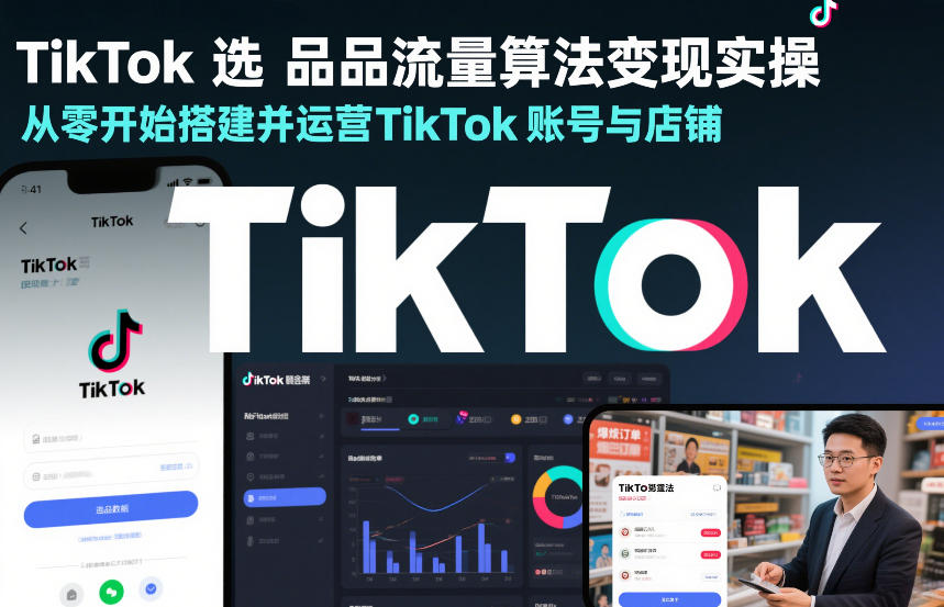 TikTok选品流量算法变现实操，从零开始搭建并运营TikTok账号与店铺-大东资源库