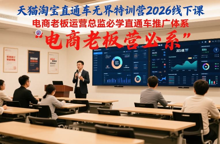 天猫淘宝直通车无界特训营2026线下课，电商老板运营总监必学直通车推广体系-大东资源库