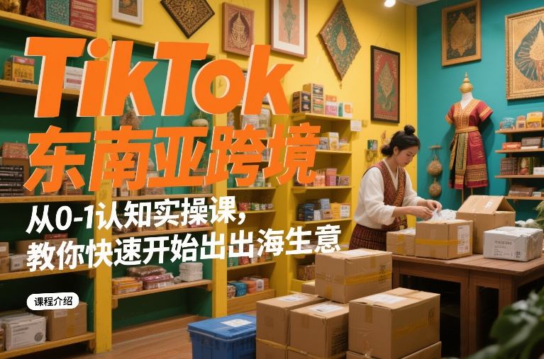 TikTok东南亚跨境从0-1认知实操课，教你快速开始出海生意-大东资源库