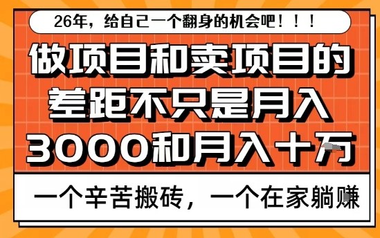 为什么卖项目能轻松月入10个W，而做项目却真正賺不到什么钱？原因竟然是这个！【揭秘】-大东资源库