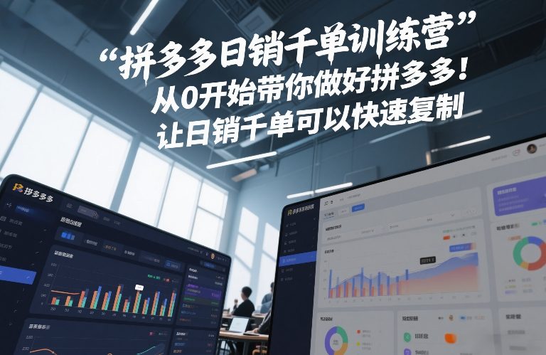 拼多多日销千单训练营，从0开始带你做好拼多多，让日销千单可以快速复制(更新26年1月)-大东资源库