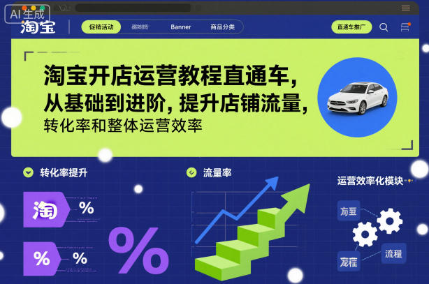 淘宝开店运营教程直通车，从基础到进阶，提升店铺流量，转化率和整体运营效率（更新26年1月）-大东资源库