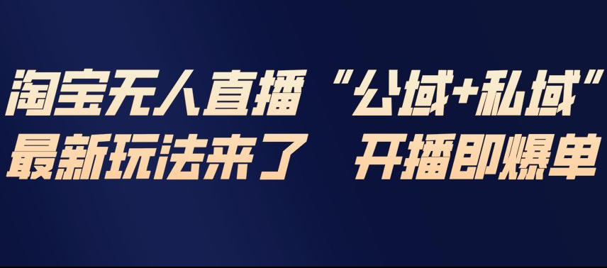 淘宝无人直播完整教程，公试+私域，最新玩法来了，开播即爆单-大东资源库