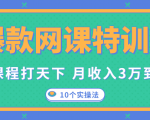 爆款网课特训营，一套课程打天下，网课变现的10个实操法，月收入3万到10万-大东资源库