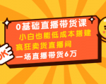 0基础直播带货课：小白也能低成本搭建疯狂卖货直播间：1场直播带货6万-大东资源库