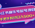 小红书音乐号起号项目，批量操作自行引流变现，手把手教你日入500+-大东资源库
