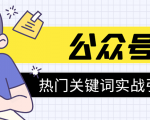 《公众号热门关键词实战引流特训营》5天涨5千精准粉，单独广点通每天赚百元-大东资源库