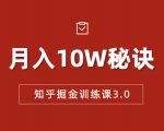 知乎掘金训练课3.0：低成本，可复制，流水线化先进操作模式 月入10W秘诀-大东资源库
