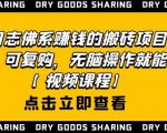 强子日志佛系赚钱的搬砖项目，需求大，可复购，无脑操作就能收钱-大东资源库