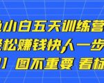卓让闲鱼小白五天训练营，每天一小时，轻松赚钱快人一步-大东资源库