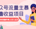 公众号流量主暴利撸收益项目，空闲时间操作单人月入过万-大东资源库