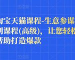 樊剑淘宝天猫课程-生意参谋数据分析系列课程(高级)，让您轻松运营店铺，帮助打造爆款-大东资源库