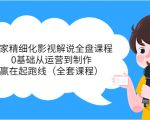 独家精细化影视解说全盘课程，0基础从运营到制作，赢在起跑线（全套课程）-大东资源库