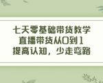 七天零基础带货教学，直播带货从0到1，提高认知，少走弯路-大东资源库
