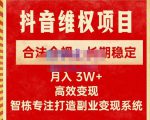 新版抖音维权项目每单利润1000+，合法合规，长期稳定，月入3W+价值1999元-大东资源库