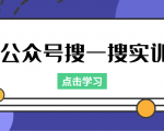 公众号搜一搜实训，收录与恢复收录、 排名优化黑科技，附送工具（价值998元）-大东资源库