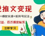 小说推文训练营：引流技巧+爆款实操+矩阵号玩法，百倍效益、百万播放秘笈-大东资源库