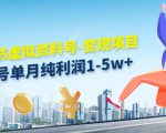 小红书虚拟资料号-变现项目：单号单月纯利润1-5w+实操玩法分享-大东资源库