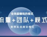 王冲老师《流量+团队+模式》商业模式实战课，全网最赚钱的模式-大东资源库