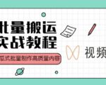 视频号批量搬运实战操作运营赚钱教程，傻瓜式批量制作高质量内容【附视频教程+PPT】-大东资源库