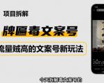 2023抖音快手毒文案新玩法，牌匾文案号，起号快易变现-大东资源库