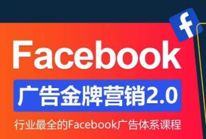 Facebook广告营销体系化教程，Facebook广告金牌营销2.0，行业最全的Facebook广告体系课程-大东资源库