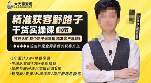 杨光·精准获客野路子，黑科技快速获取精准客户，这也许是全网最低的获客方法了-大东资源库