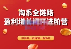 淘系全链路盈利增长闭环进阶营，融合全店动销，学得会、听得懂、能落地！-大东资源库