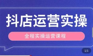 抖店运营全程实操教学课，实体店老板想转型直播带货，想从事直播带货运营，中控，主播行业的小白-大东资源库