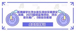 听潮阁学社汽水音乐项目实操课全流程，2023超级蓝海项目，汽水音乐推广，0粉丝也能做-大东资源库