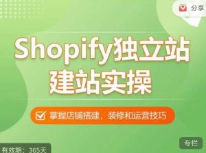 Shopify独立站建站实操课，从0-1手把手教你搭建一个高质量的独立站-大东资源库