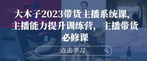 大木子2023带货主播系统课，主播能力提升训练营，主播带货必修课-大东资源库