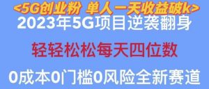 2023年最新自动裂变5g创业粉项目，日进斗金，单天引流100+秒返号卡渠道+引流方法+变现话术【揭秘】-大东资源库